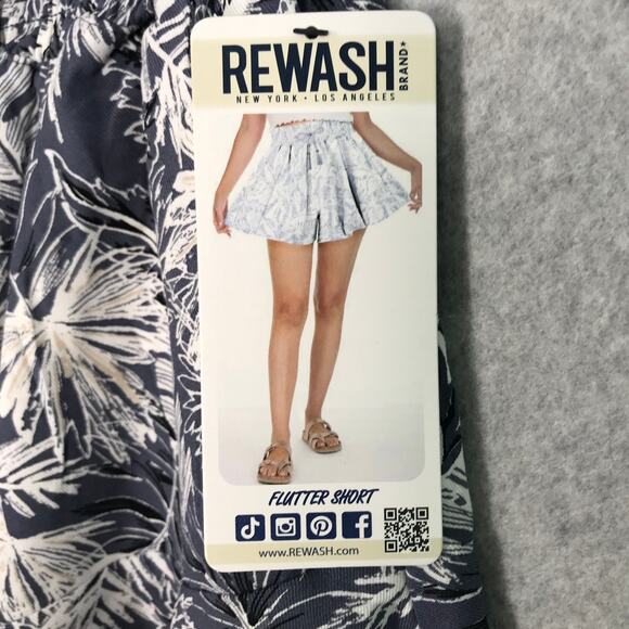 Rewash Shorts Womens Small Blue Floral Flutter‎ Loose Flowy Tropical Summer - Picture 5 of 13